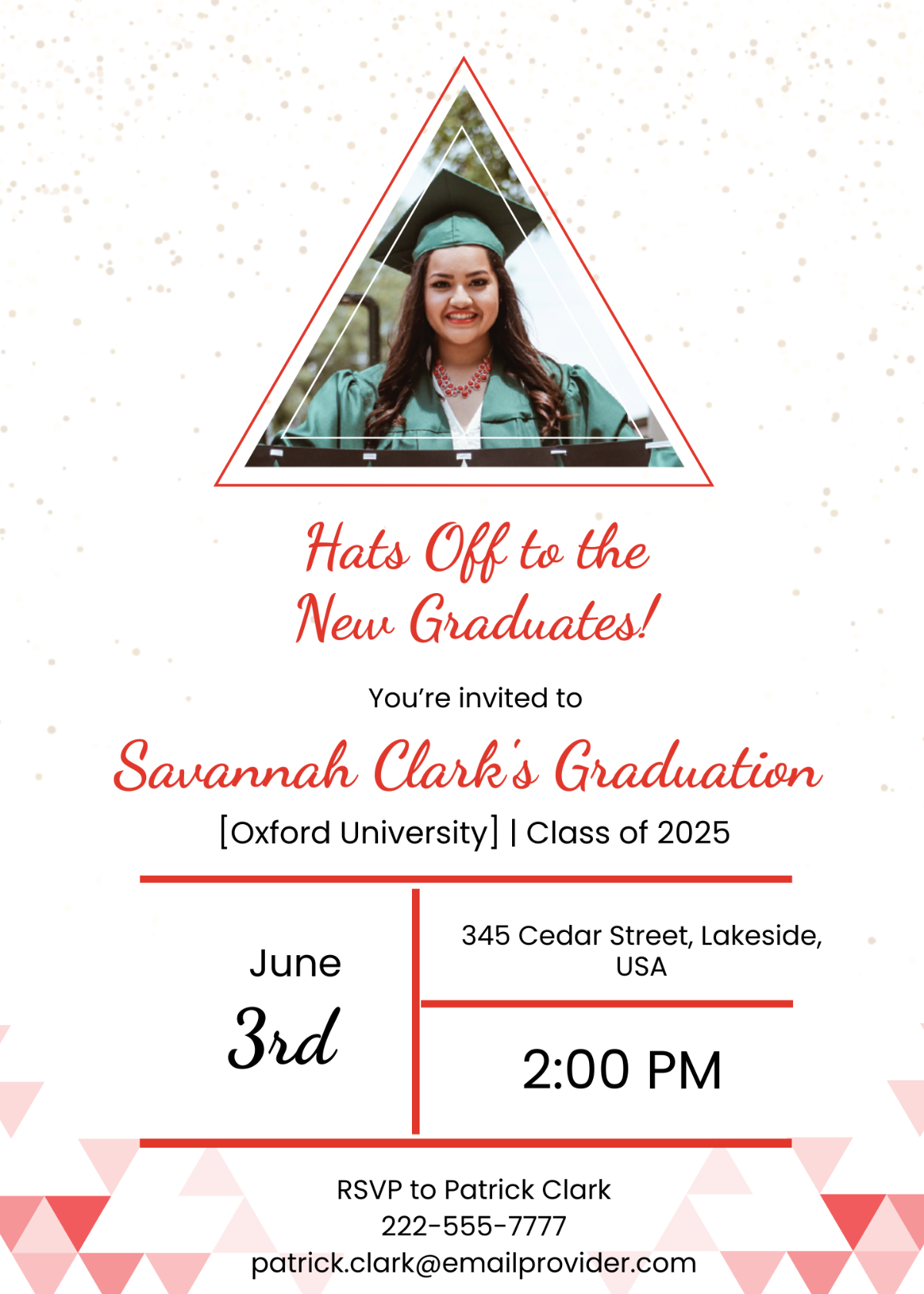 Free Triangle Graduation Invitation Template To Edit Online