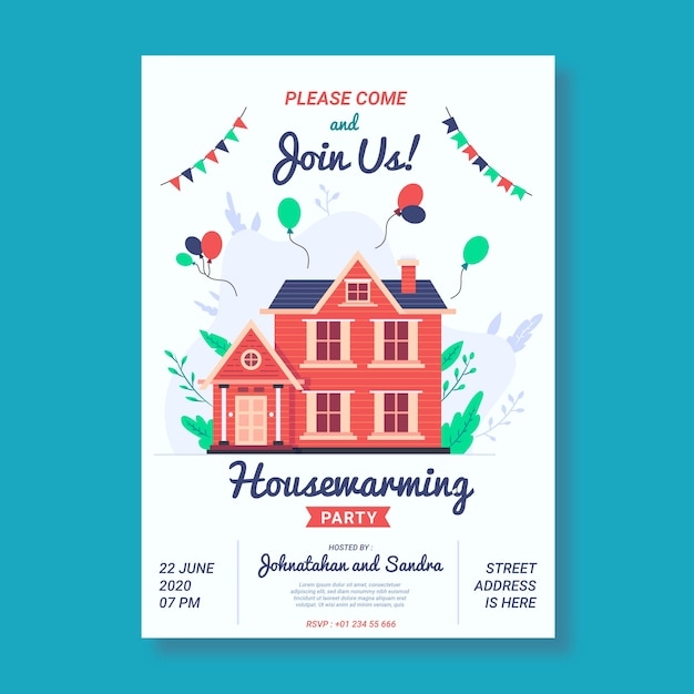 Free Vector Housewarming Invitation Template