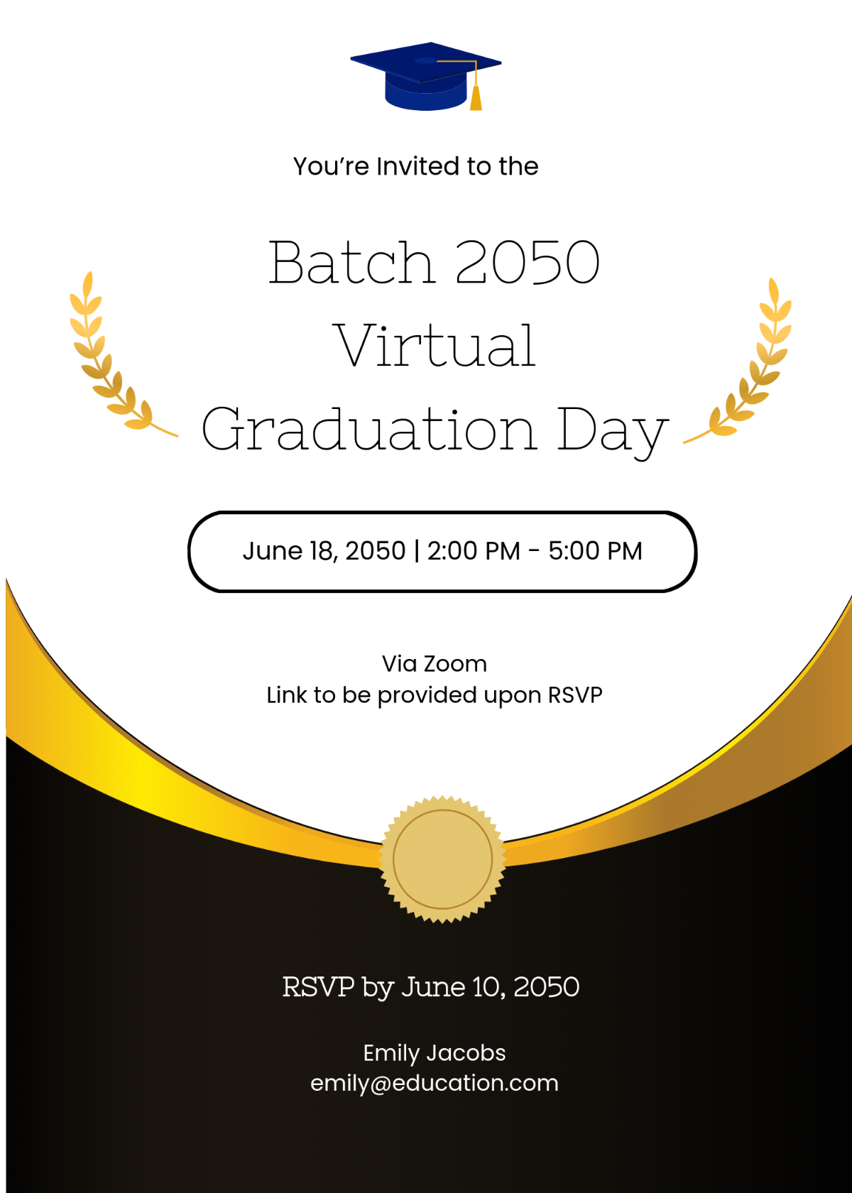 Free Virtual Graduation Invitation Template To Edit Online