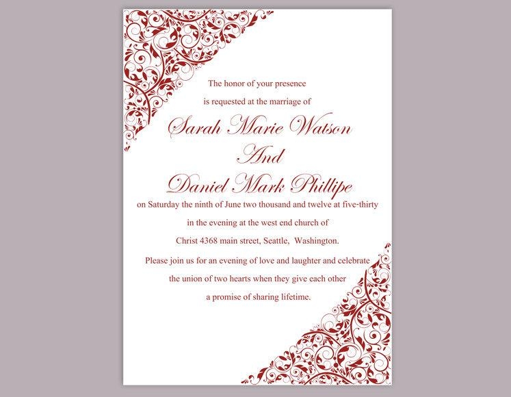 Free Wedding Invitation Templates Word Document Free Documents