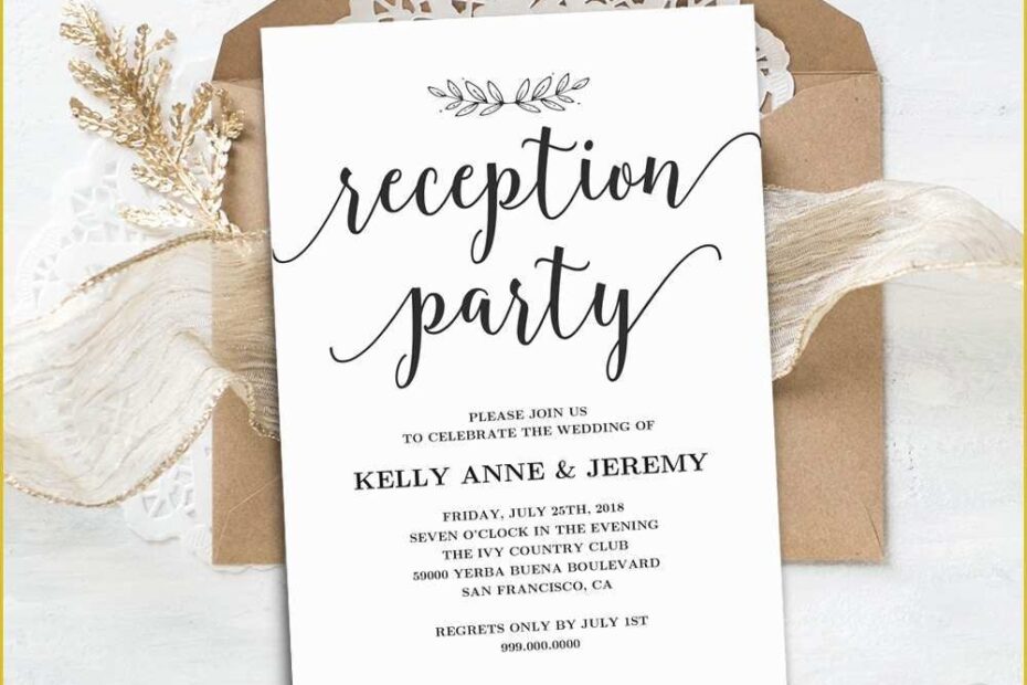 Free Wedding Reception Templates Of Wedding Reception Invitation