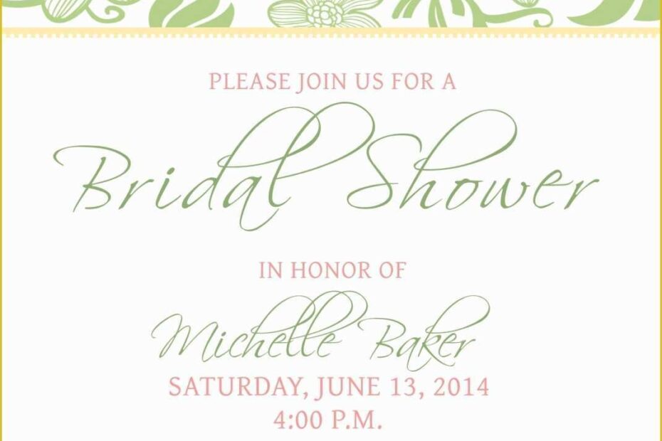 Free Wedding Shower Invitation Templates Of Free Printable Wedding