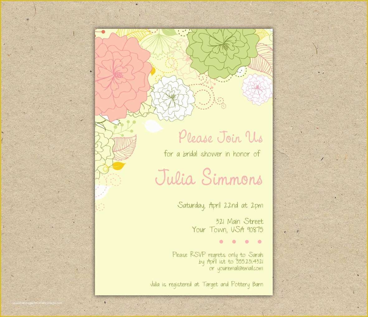 Free Wedding Shower Invitation Templates Of Printable Wedding Shower 