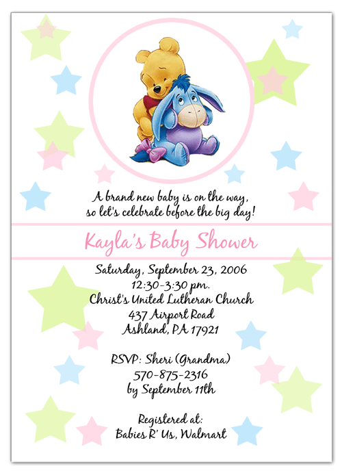 Free Winnie The Pooh Invitation Template