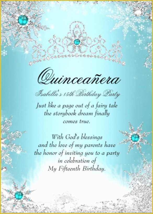 Free Winter Wonderland Invitations Templates Of 28 Quinceanera 
