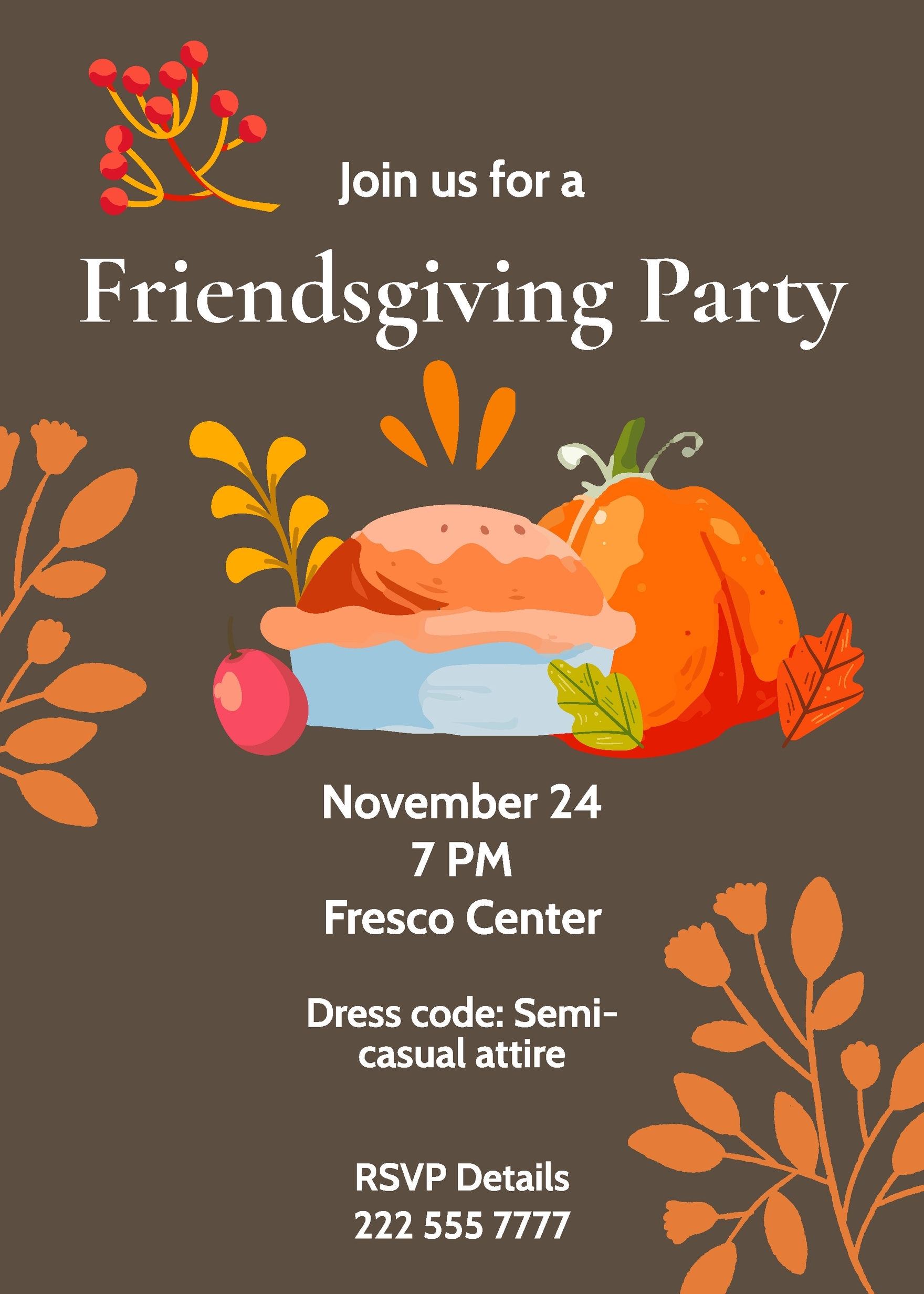 Friendsgiving Invitation Template In PSD Illustrator Word Google 