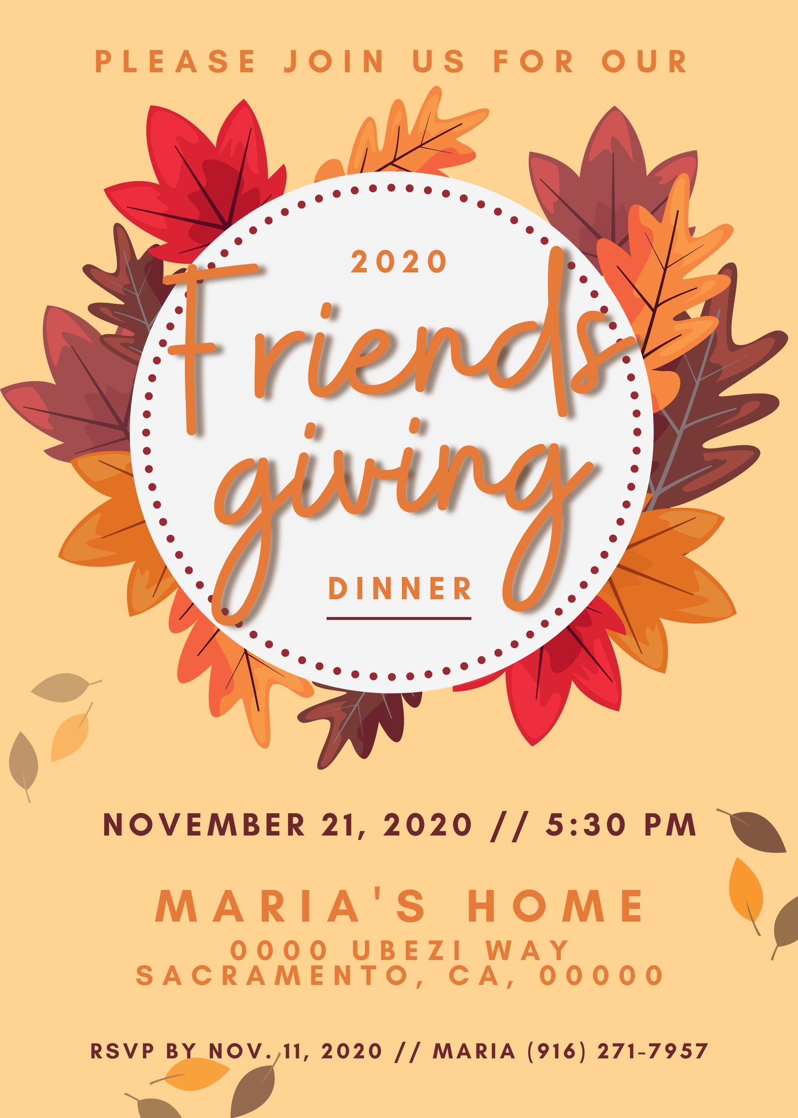 Friendsgiving Invite Template Free