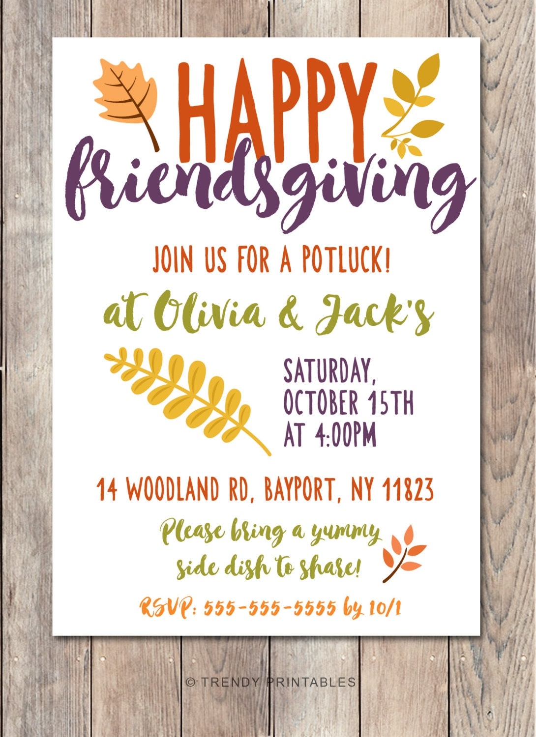 Friendsgiving Invite Template Free