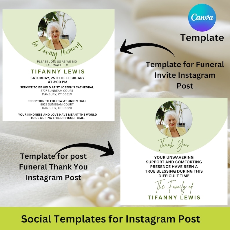 Funeral Invite Template Funeral Announcement Memorial Service 