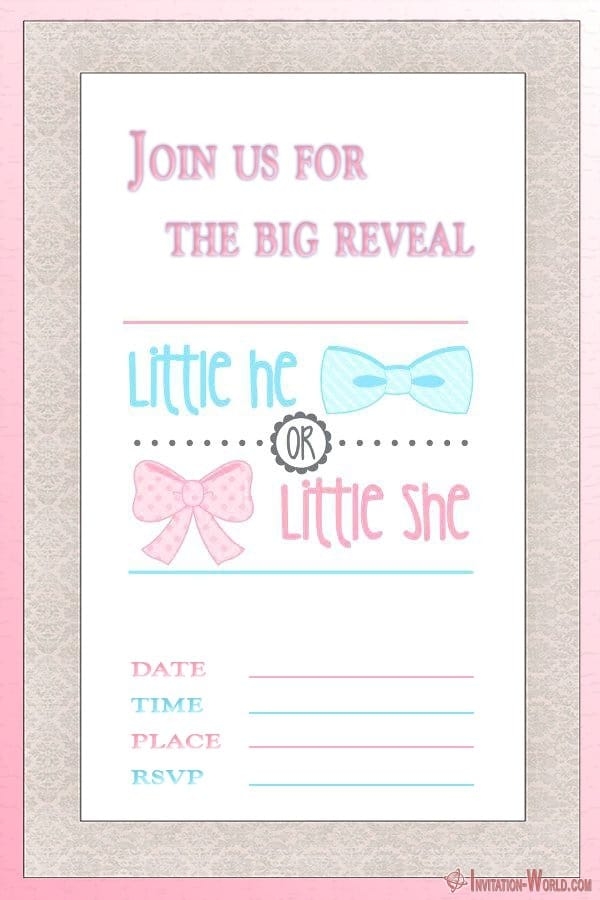 Gender Reveal Invitation Templates Invitation World
