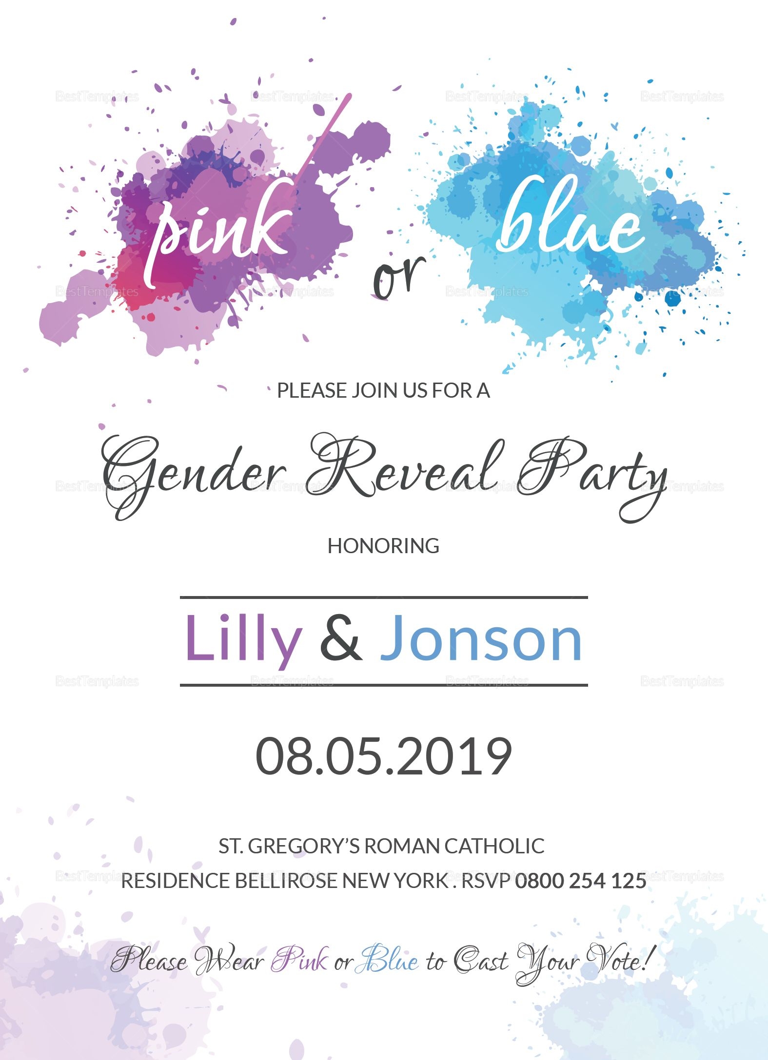 Gender Reveal Invite Template Free Nisma Info