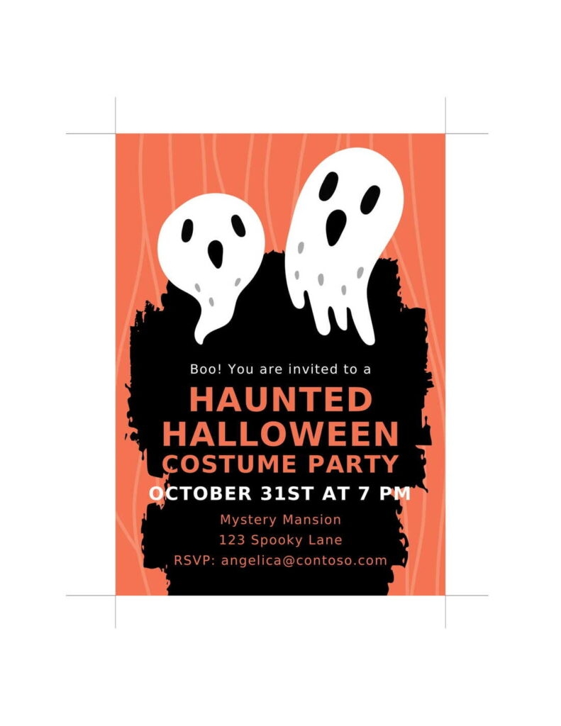 Ghostly Halloween Party Invite Template In Word Docx File Download 