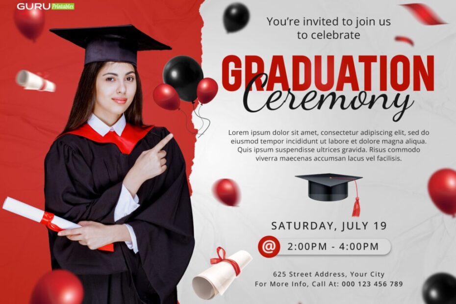 Graduation Ceremony Invitation Template Guru Printables