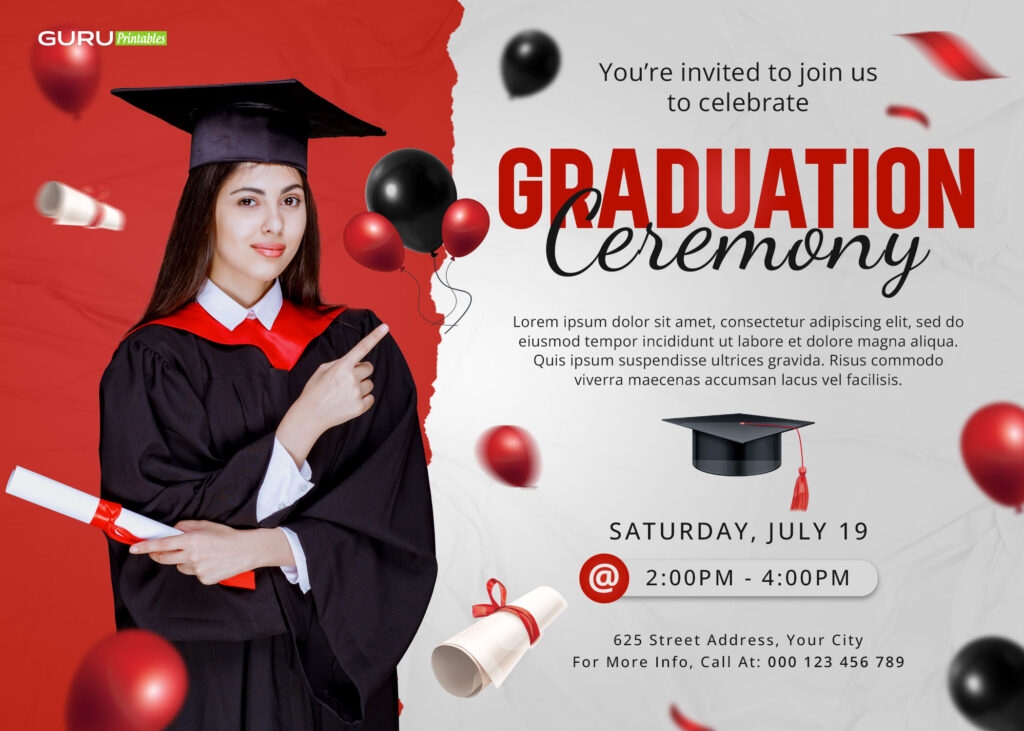 Graduation Ceremony Invitation Template Guru Printables