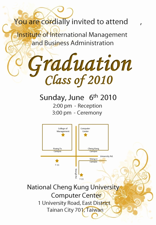 Graduation Ceremony Invitation Templates Free Unique Invite Advisor To 
