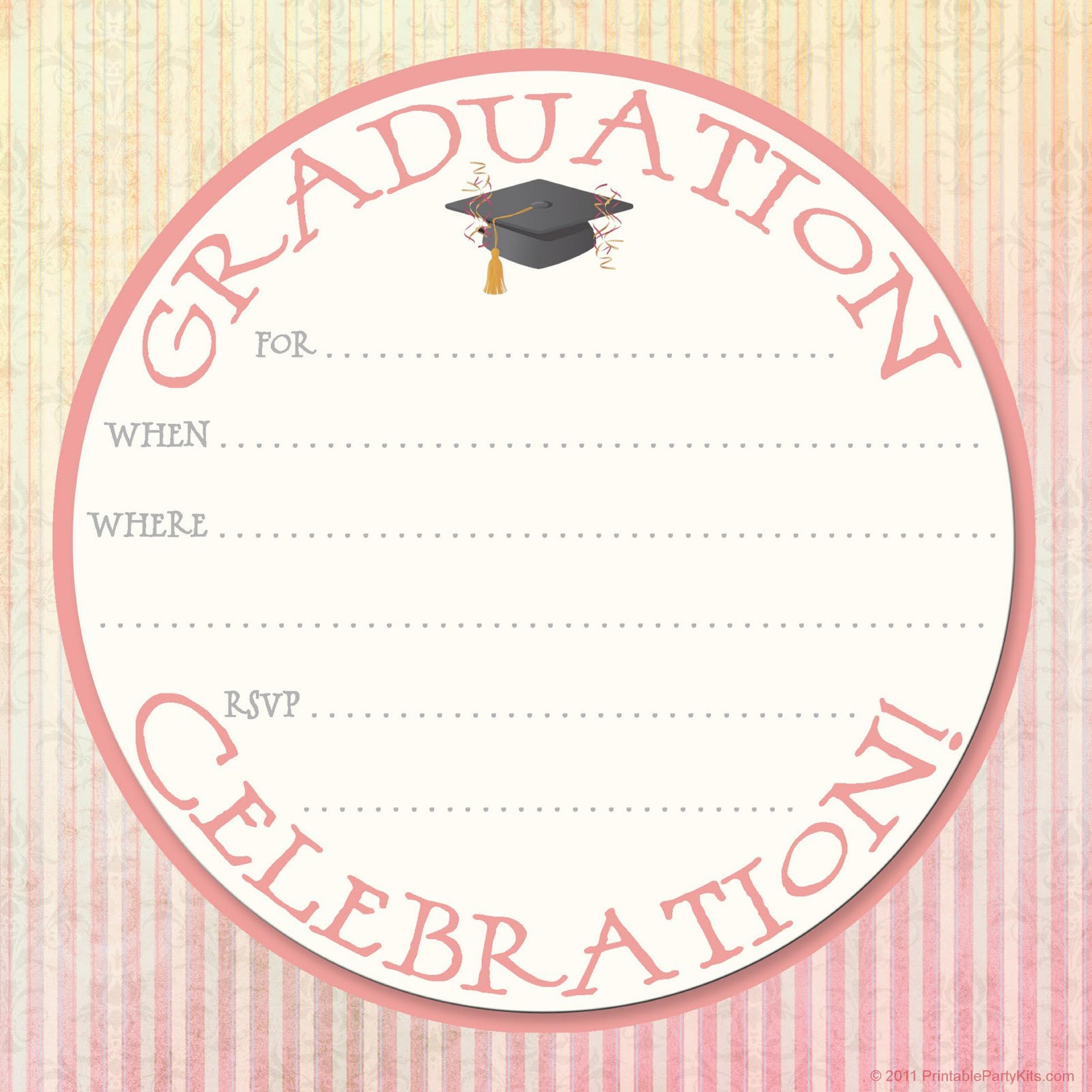 Graduation Invitations 2024 Template Printable Billi Cherise