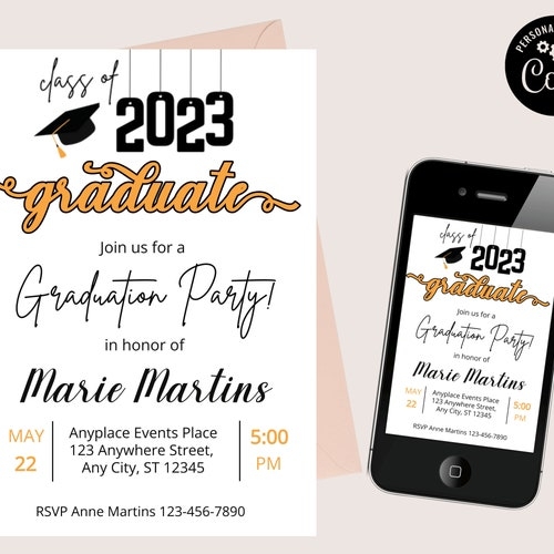 Graduation Invite Elegant Grad Invite Acrylic Graduation Etsy