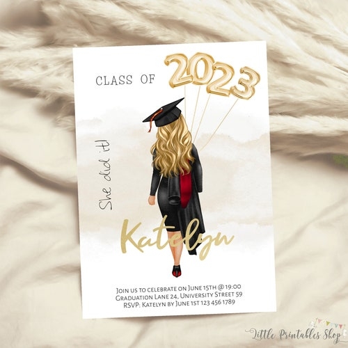 Graduation Invite Elegant Grad Invite Acrylic Graduation Etsy