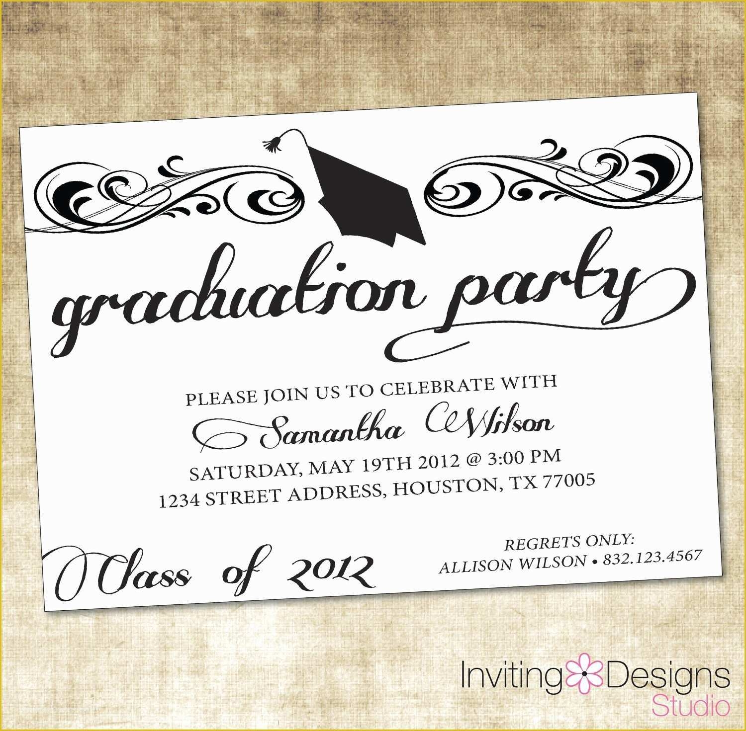 Graduation Party Invitation Postcard Templates Free Of 25 Graduation 