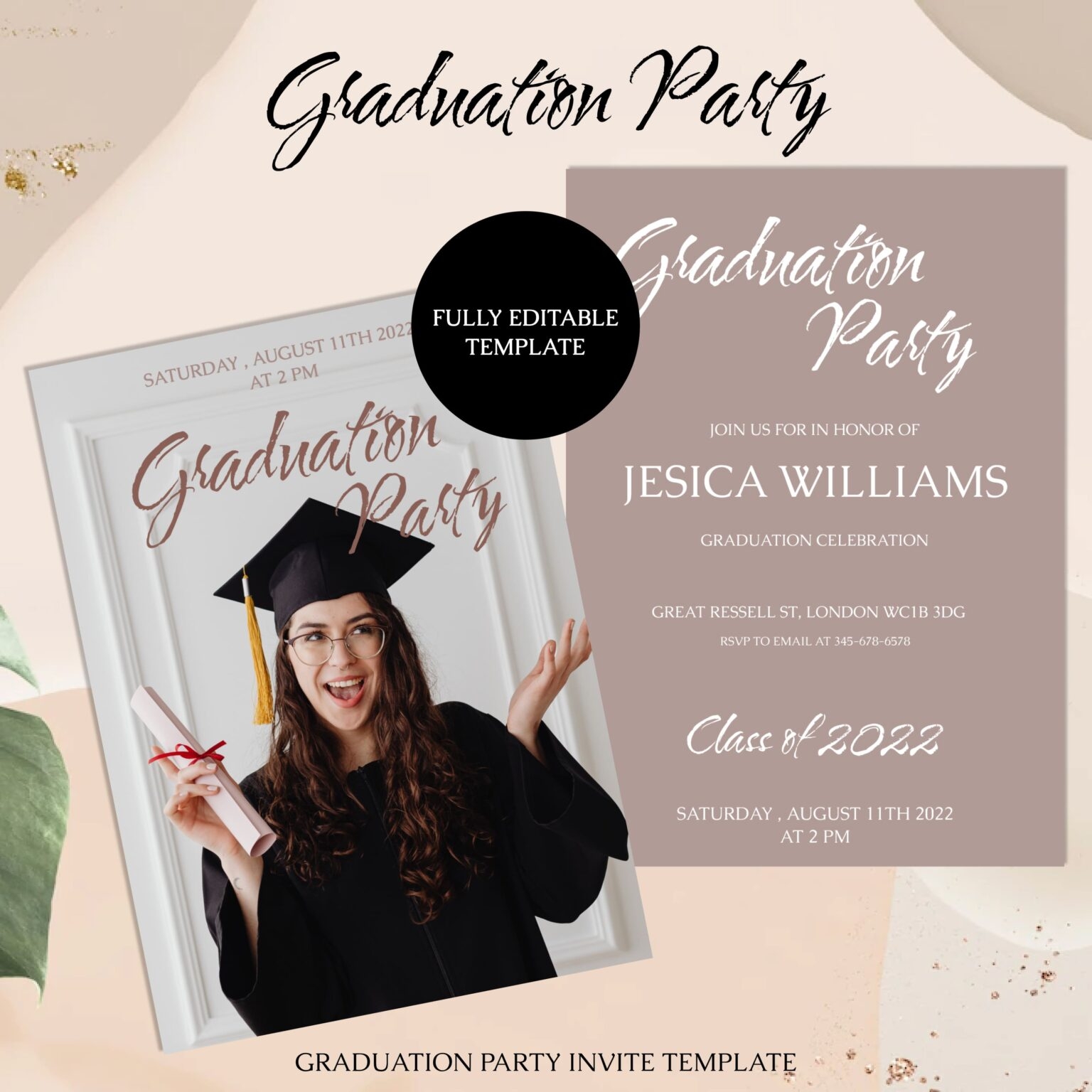 Graduation Party Invite Template MasterBundles