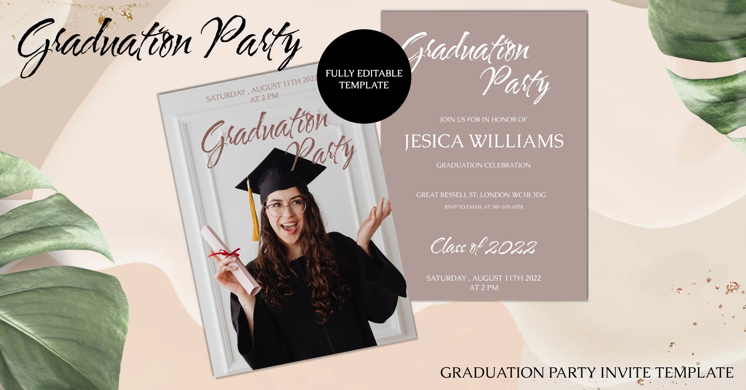 Graduation Party Invite Template MasterBundles