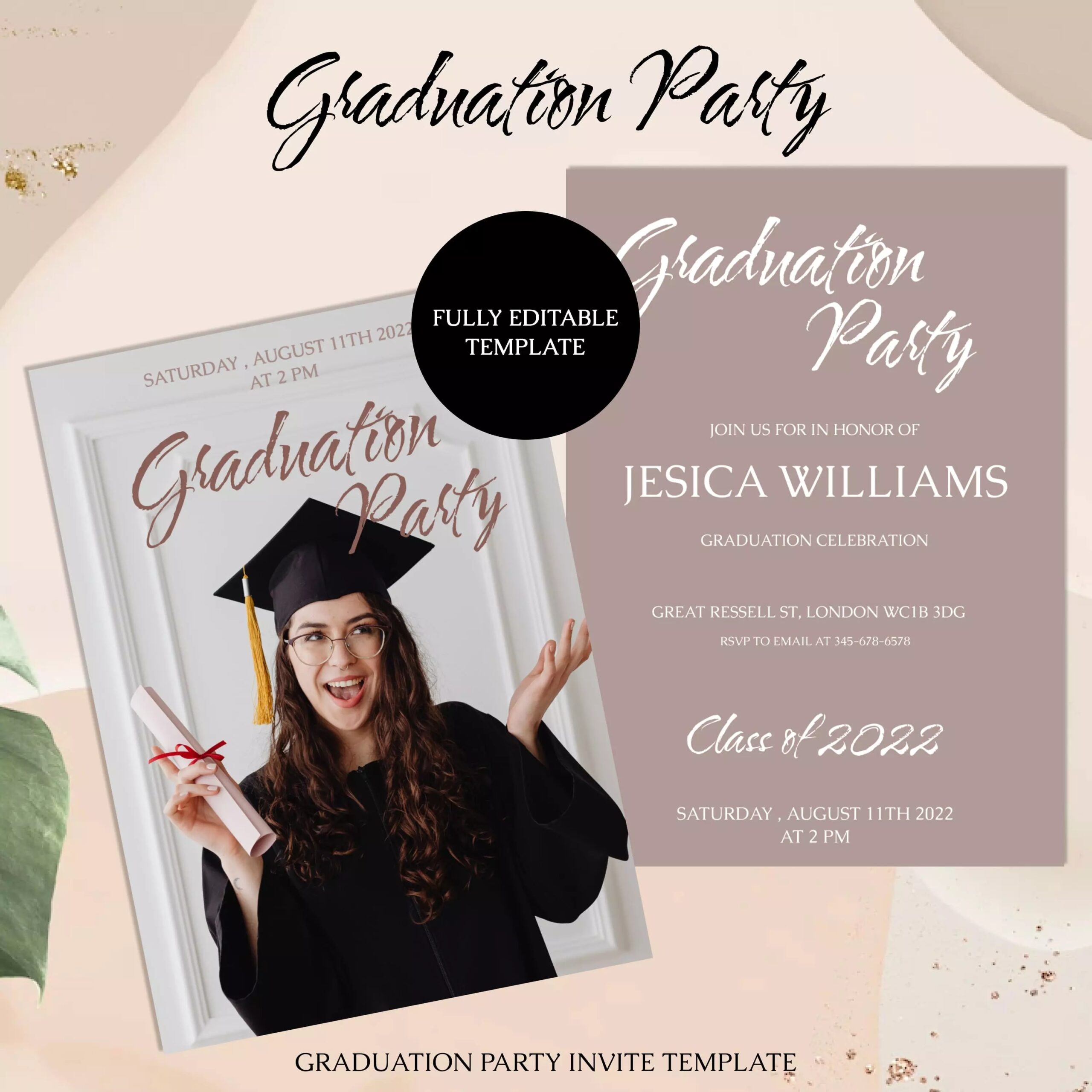 Graduation Party Invite Template MasterBundles