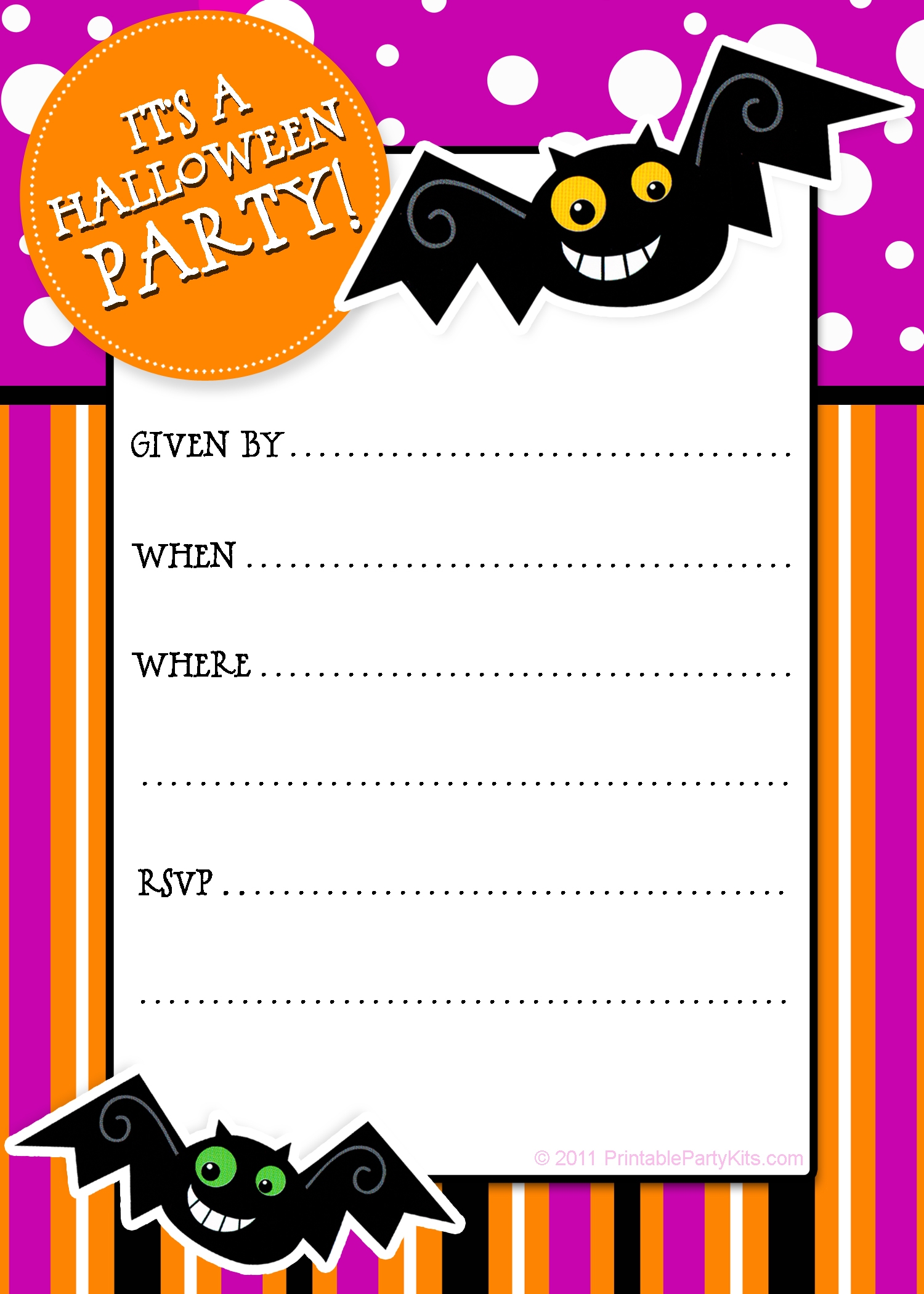 Halloween Invitations Free Printable Template Printable Templates