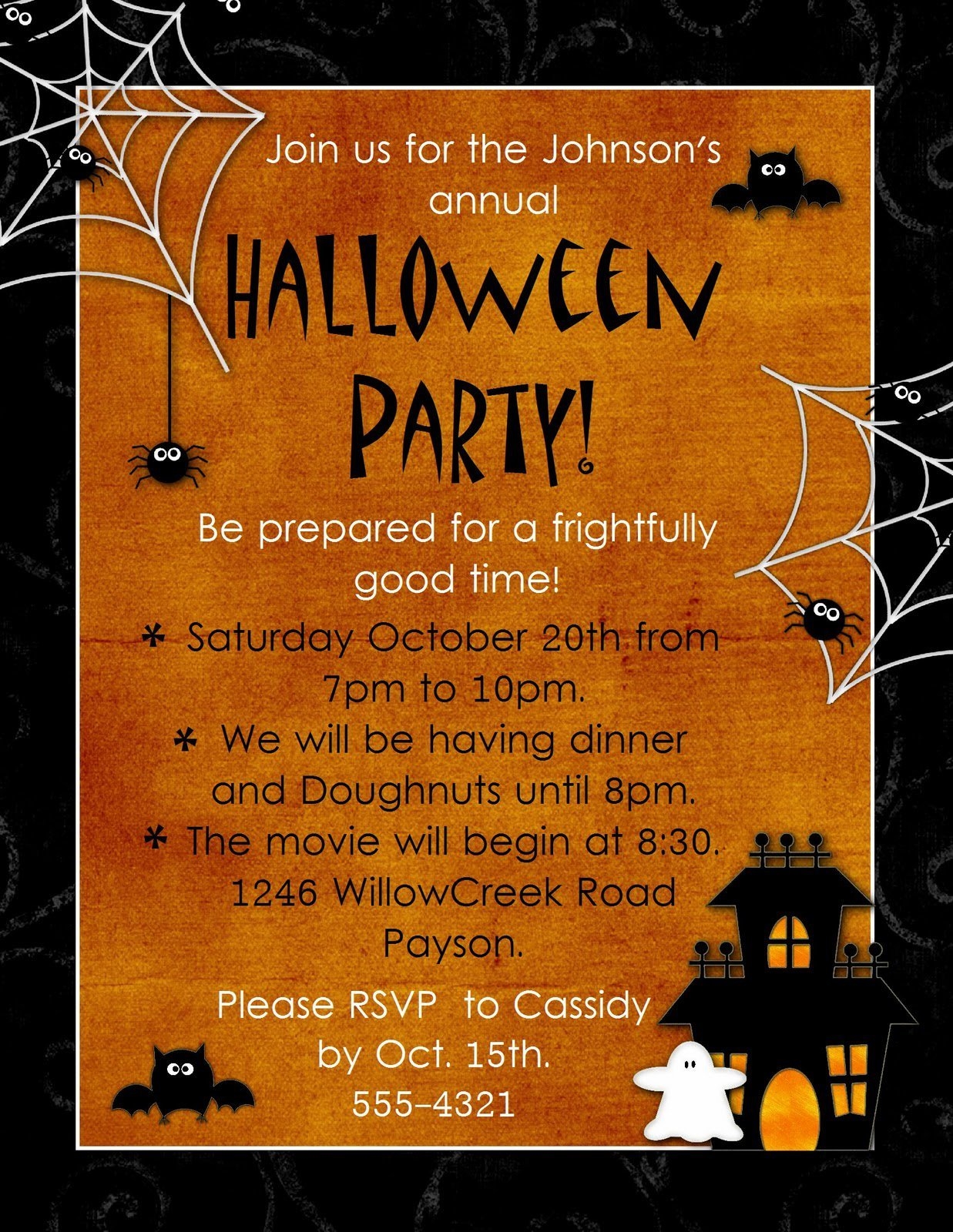 Halloween Party Invitations Blank