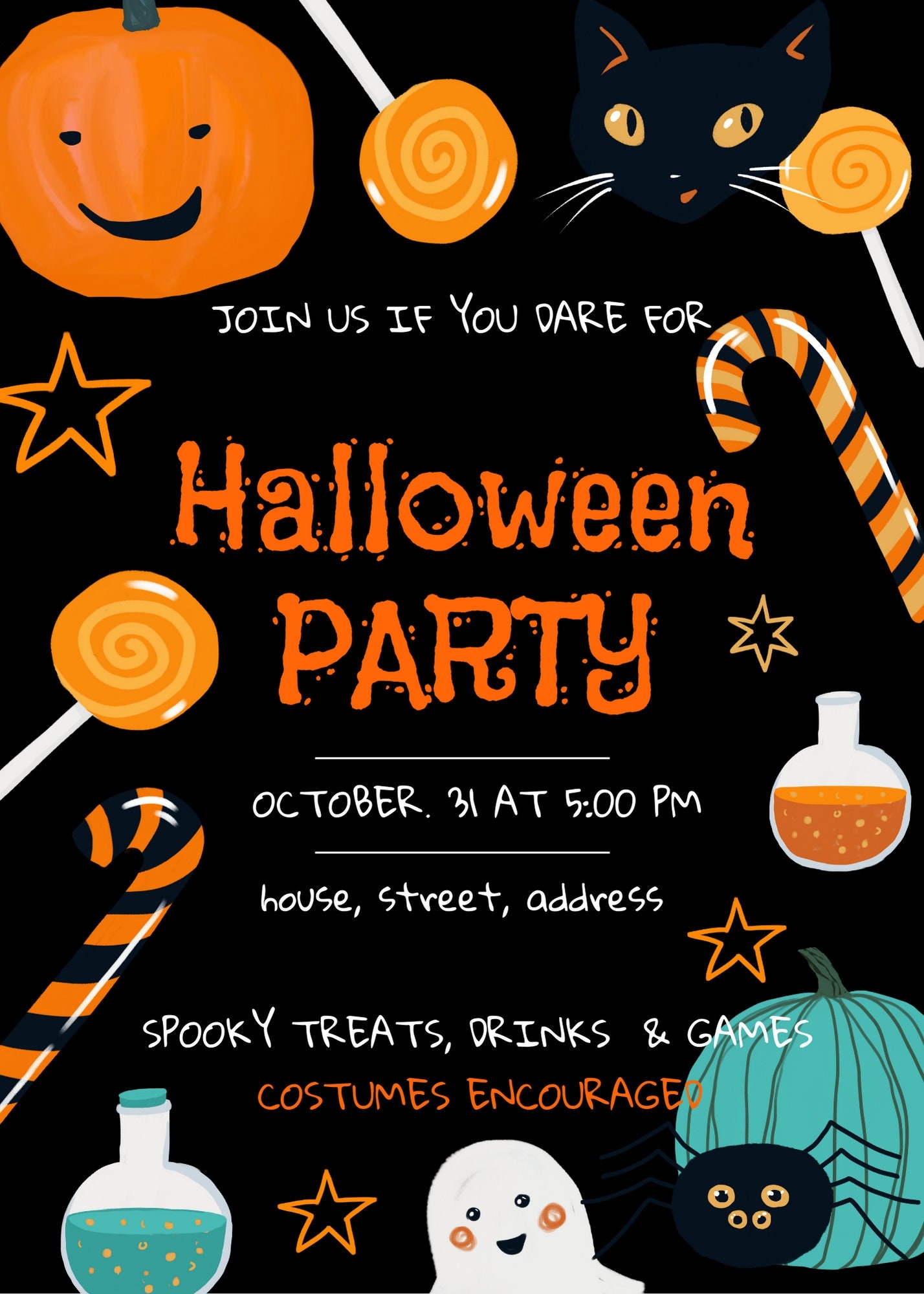 Halloween Party Invite Halloween Invitation INSTANT DOWNLOAD Etsy 
