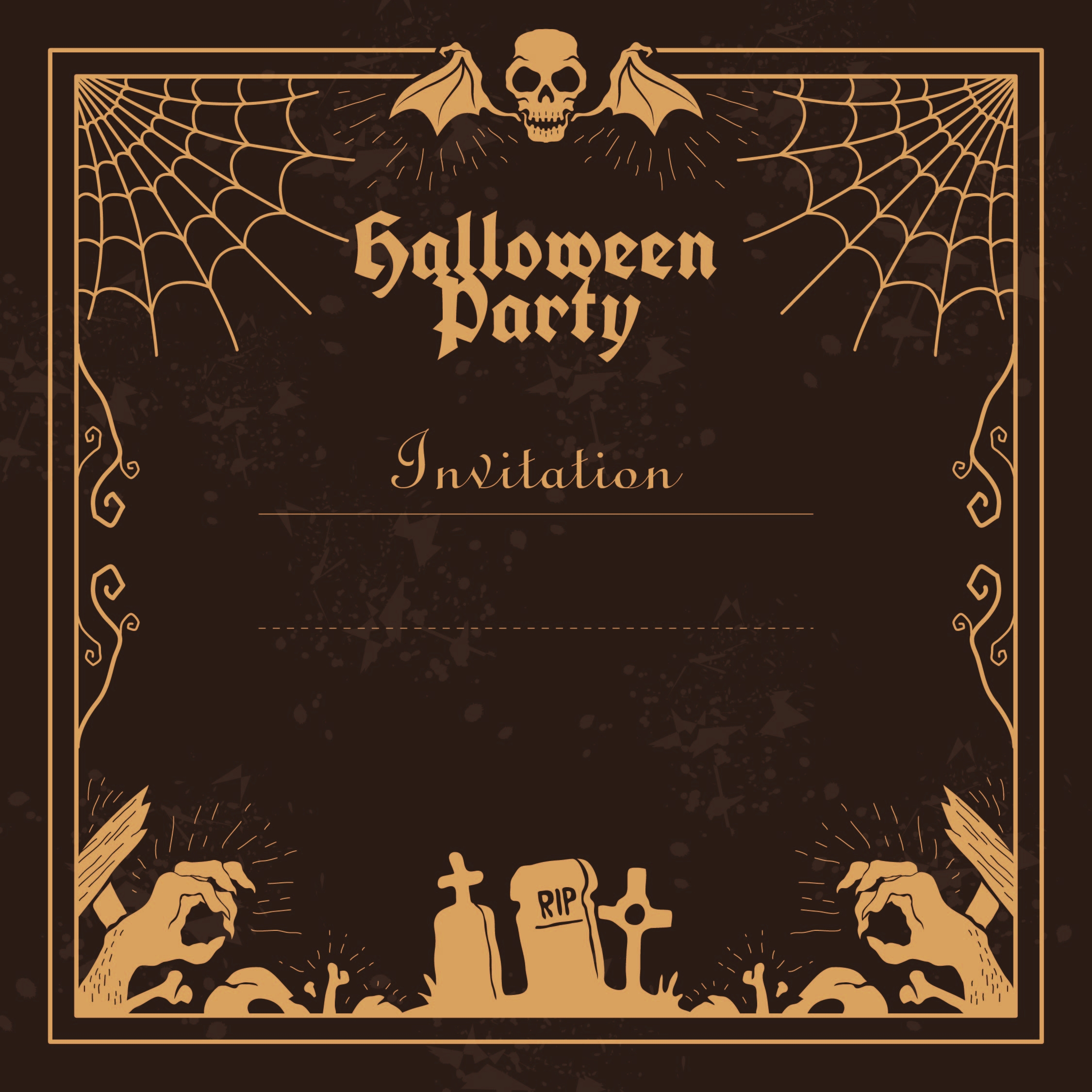 Halloween Party Invite Template Free Printable Word Searches