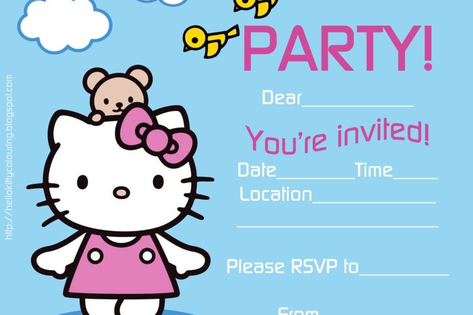Hello Kitty Free Invitation Template