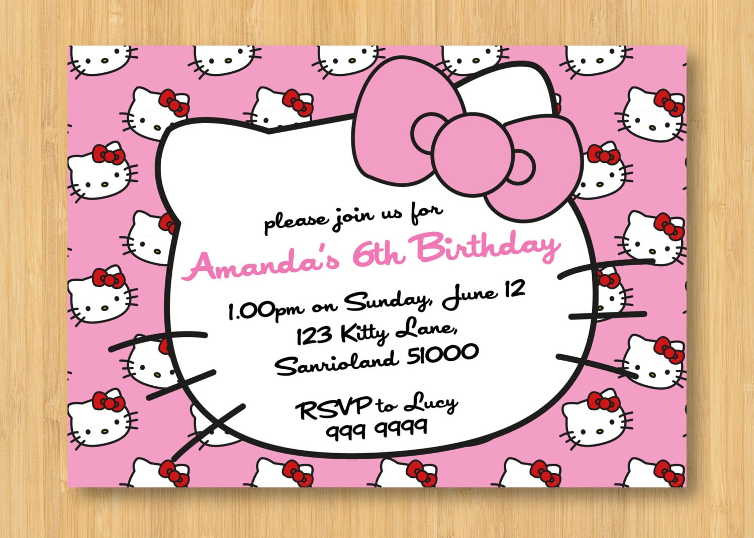 Hello Kitty Printable Birthday Invitations Drevio Free And 