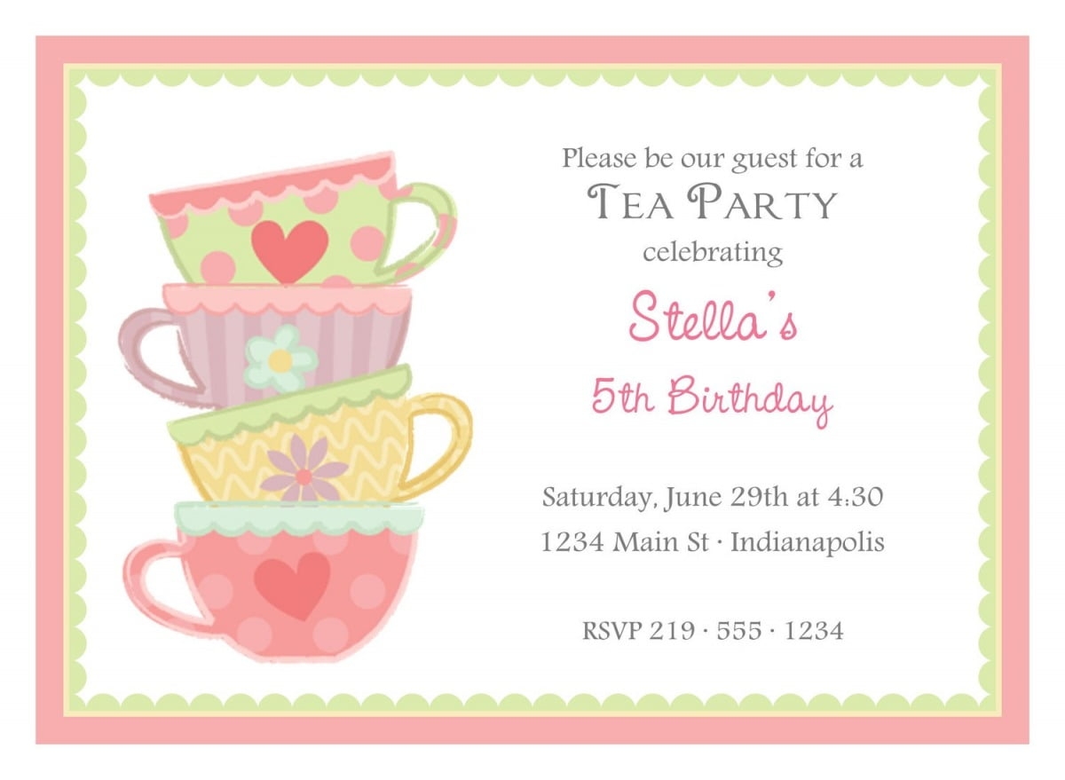 High Tea Invitation Template Free