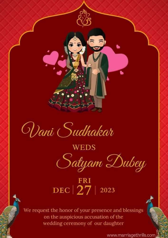 Hindu Marriage Invitation Card Template Free Pdf Infoupdate
