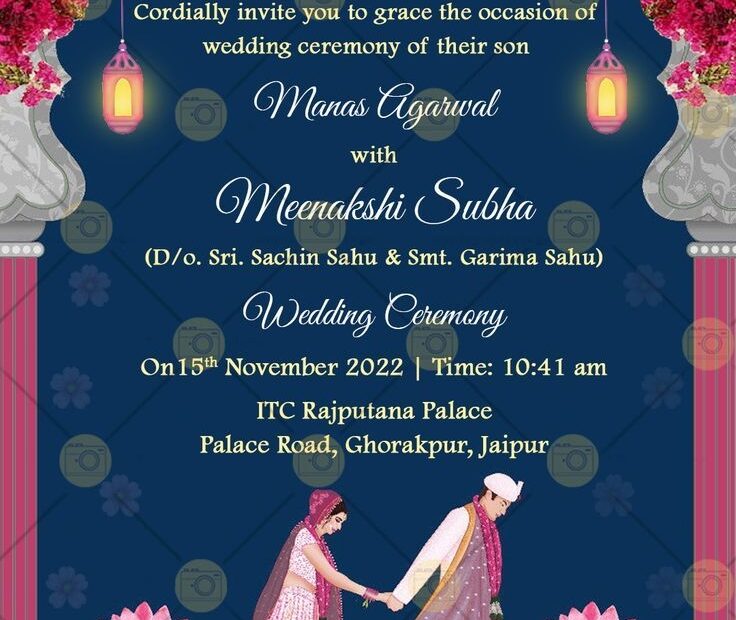 Hindu Wedding Invitation Card Indian Wedding Invitation Card Wedding