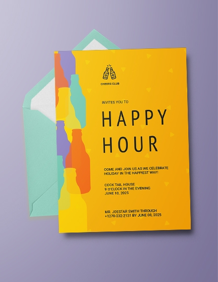 Holiday Happy Hour Invite Template Download In Word Illustrator PSD