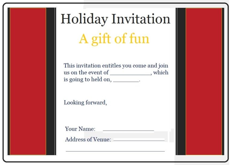 Holiday Invitation Template Free Word Excel Templates