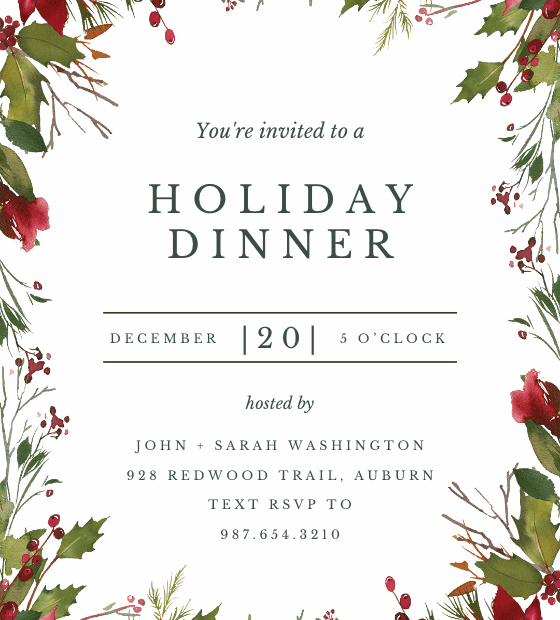 Holiday Invite Template Free