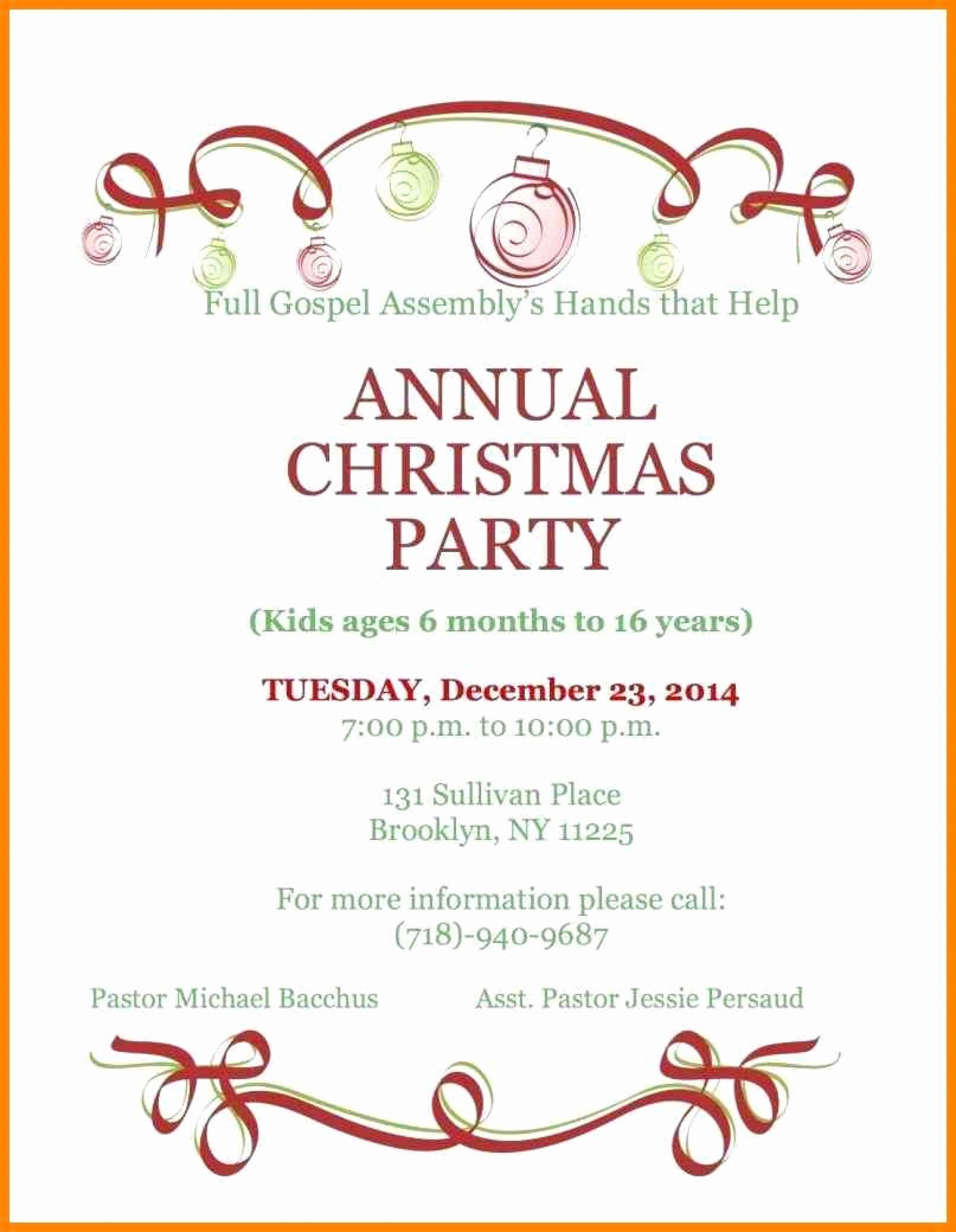 Holiday Party Invitation Template Word