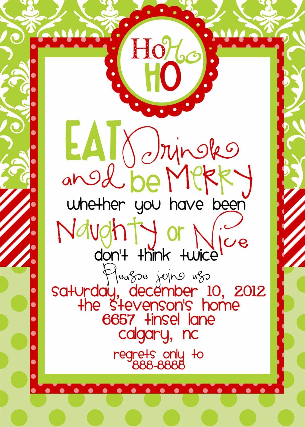 Holiday Party Invite Wording Printable Calendars AT A GLANCE