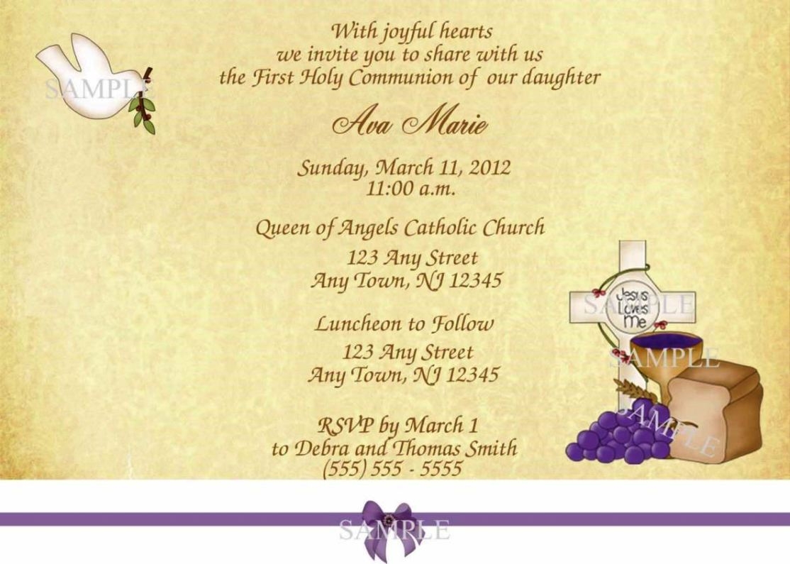 Holy Communion Invitation Templates SampleTemplatess SampleTemplatess
