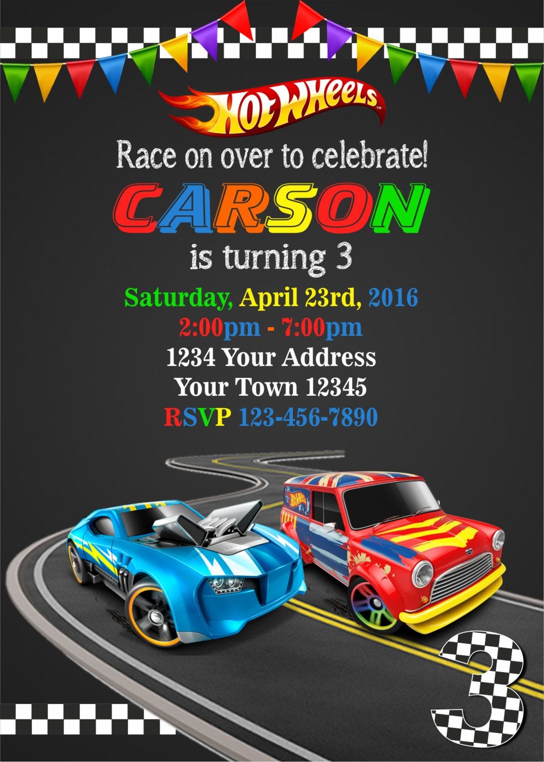 Hot Wheels Invitation Template Free