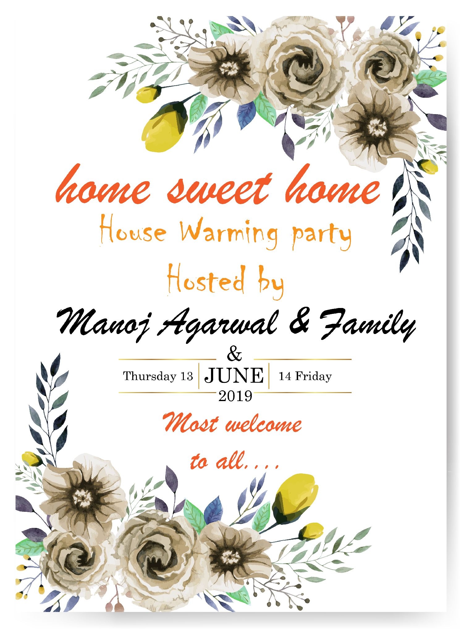 House Warming Invite Template