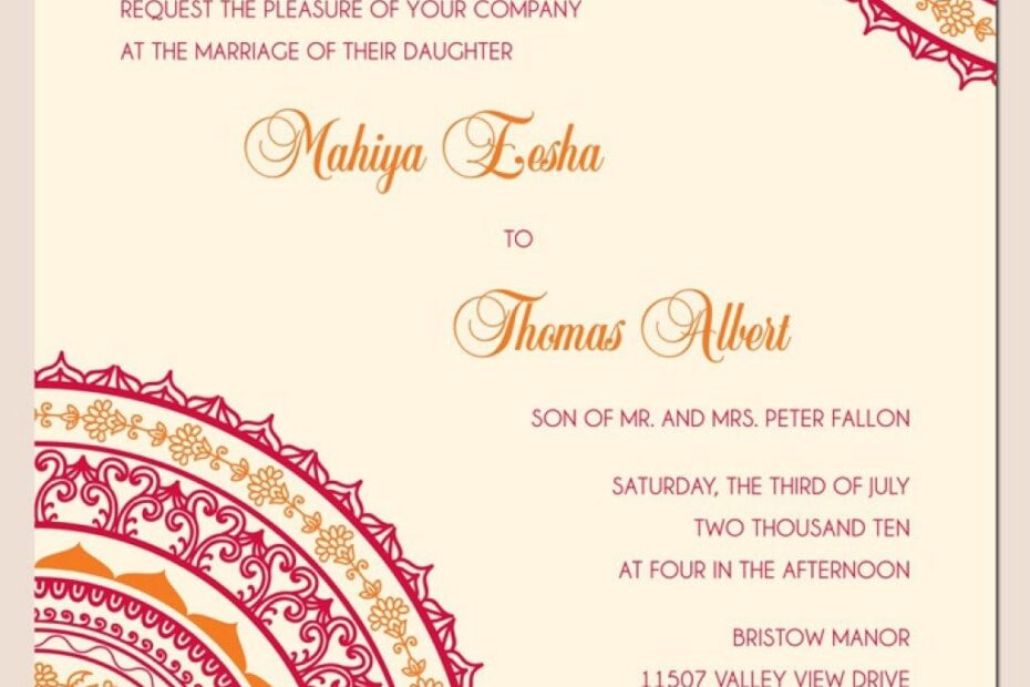 Indian Marriage Invitation Templates