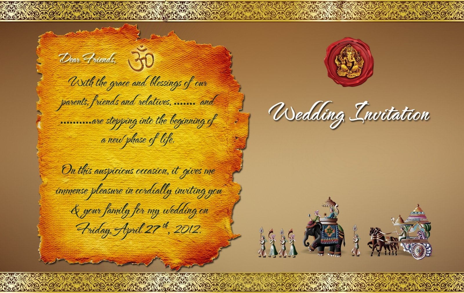 Indian Marriage Invitation Templates