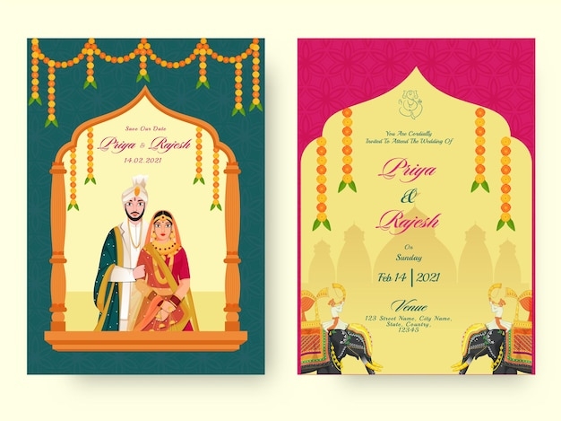 Indian Wedding Invitation Card Template Editable Infoupdate