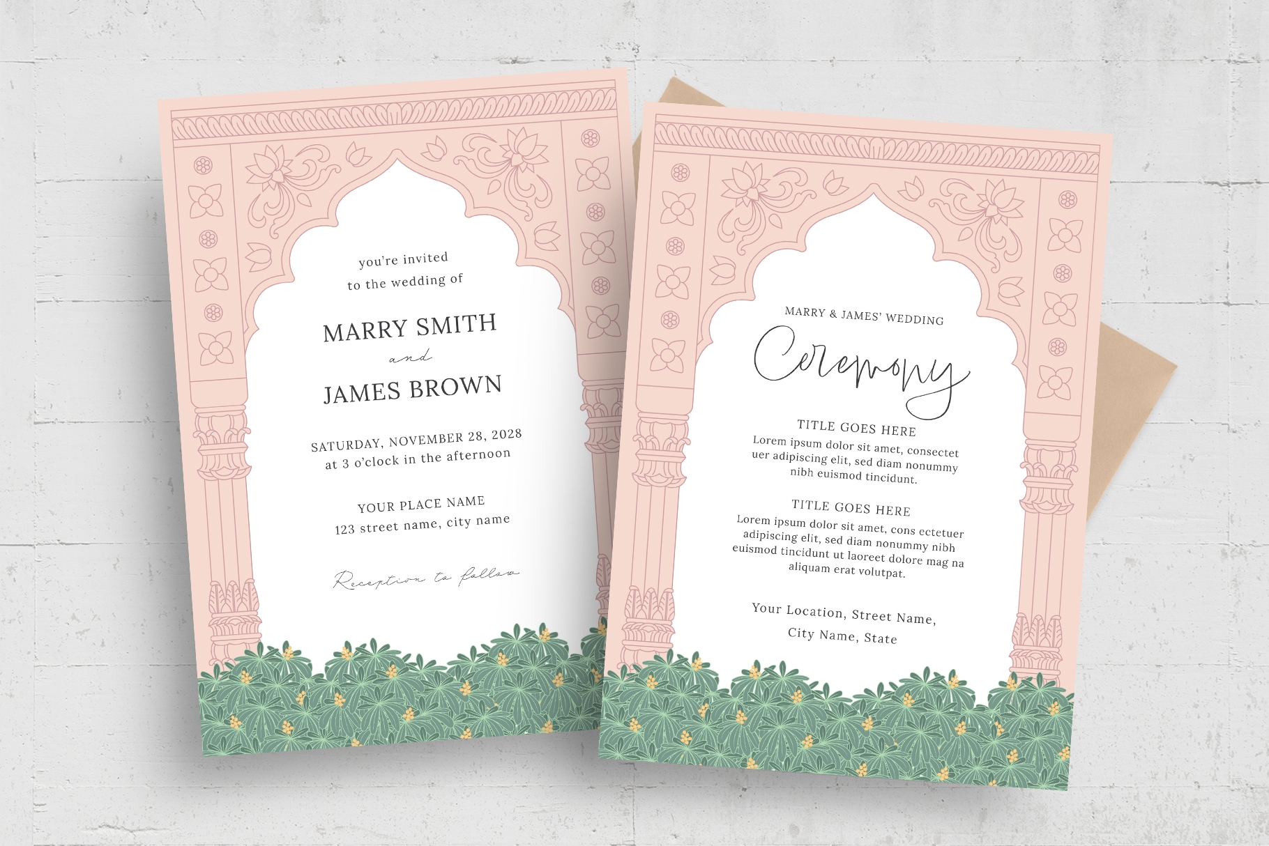 Indian Wedding Invitation Template AI EPS BrandPacks