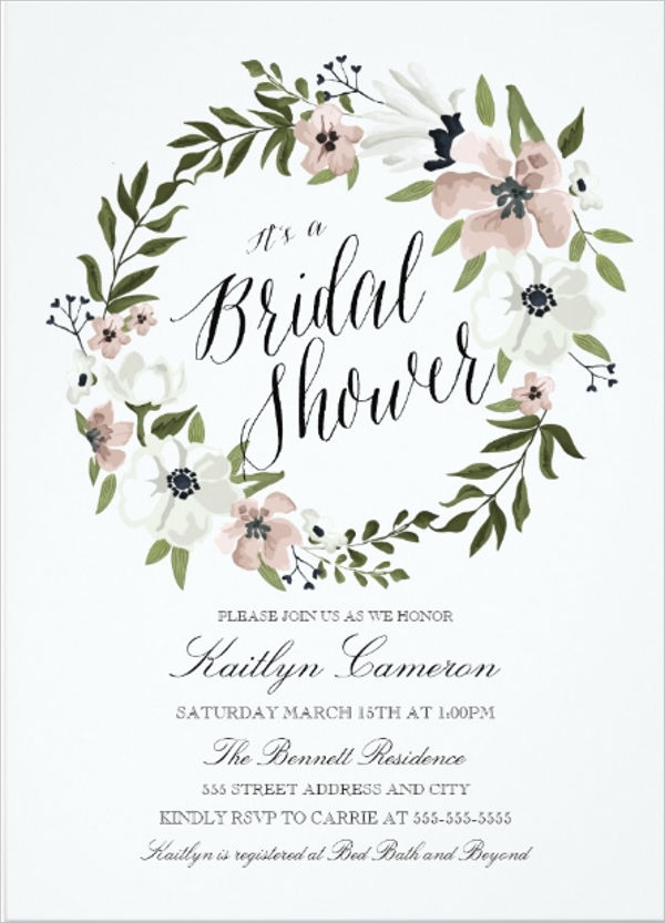 Instant Download Calligraphy Invitation Printable Bridal Shower Invite 