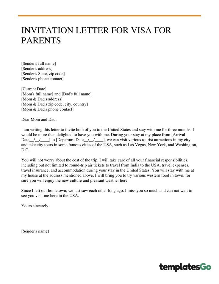 Invitation Letter For Parent Visa Letter To Parents Lettering 