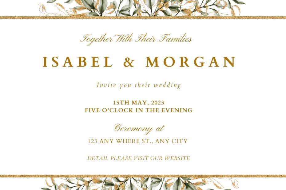 Invitations Invitations Paper Editable Template Minimalist Wedding